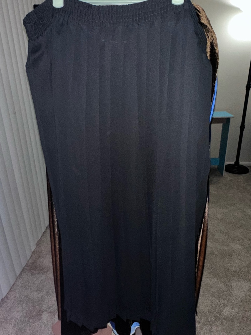 Alfred Dunner Black Pleated Maxi Skirt with Side Panels
